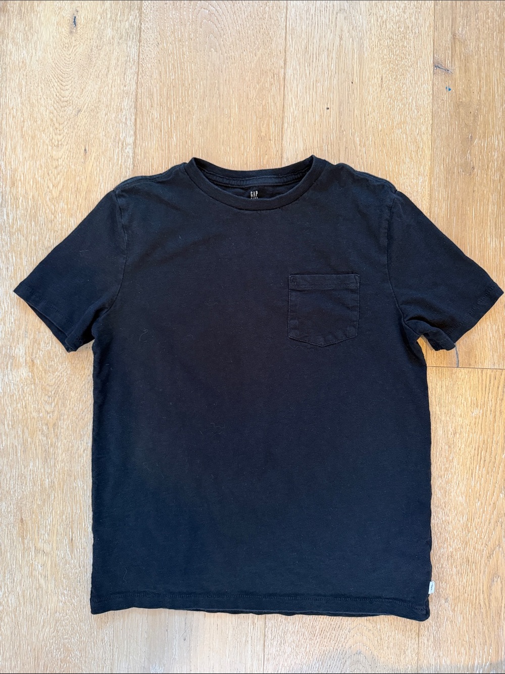 Gap Boys Black Pocket Crewneck Organic Cotton T-Shirt